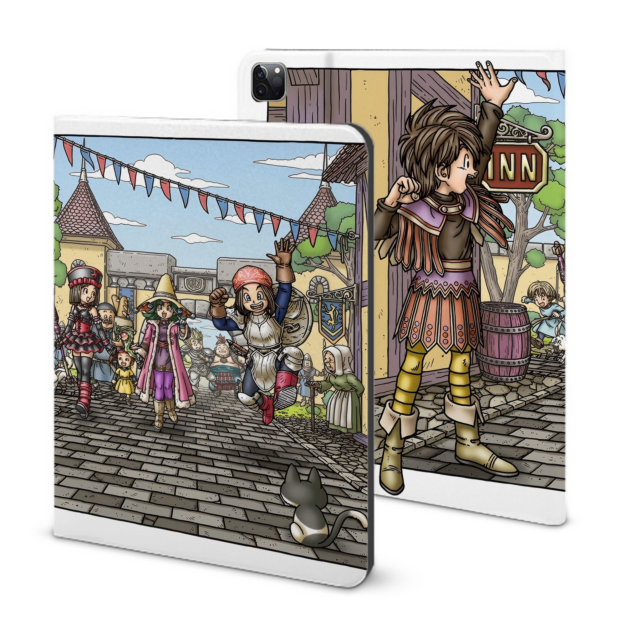 （画像用） ドラゴンクエスト Doragon Kuesuto Dragon Quest IPad ケース ブック型 PUレザー TPU 耐衝撃 軽量 薄型 ペン収納なし 全面保護 IPad 各モデル対応